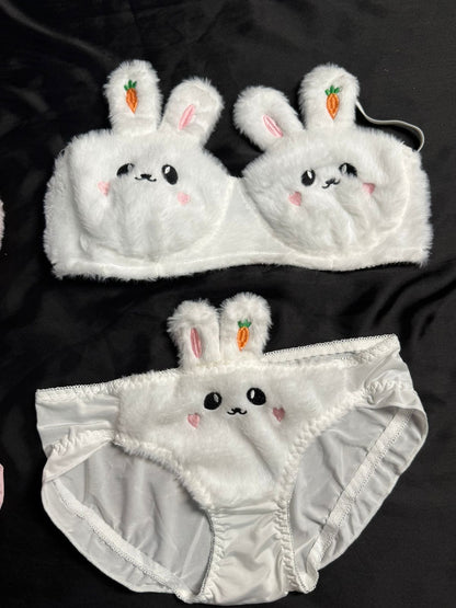 Fluffy Teddy Bear Bra & Panty Set