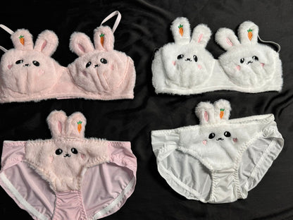 Fluffy Teddy Bear Bra & Panty Set