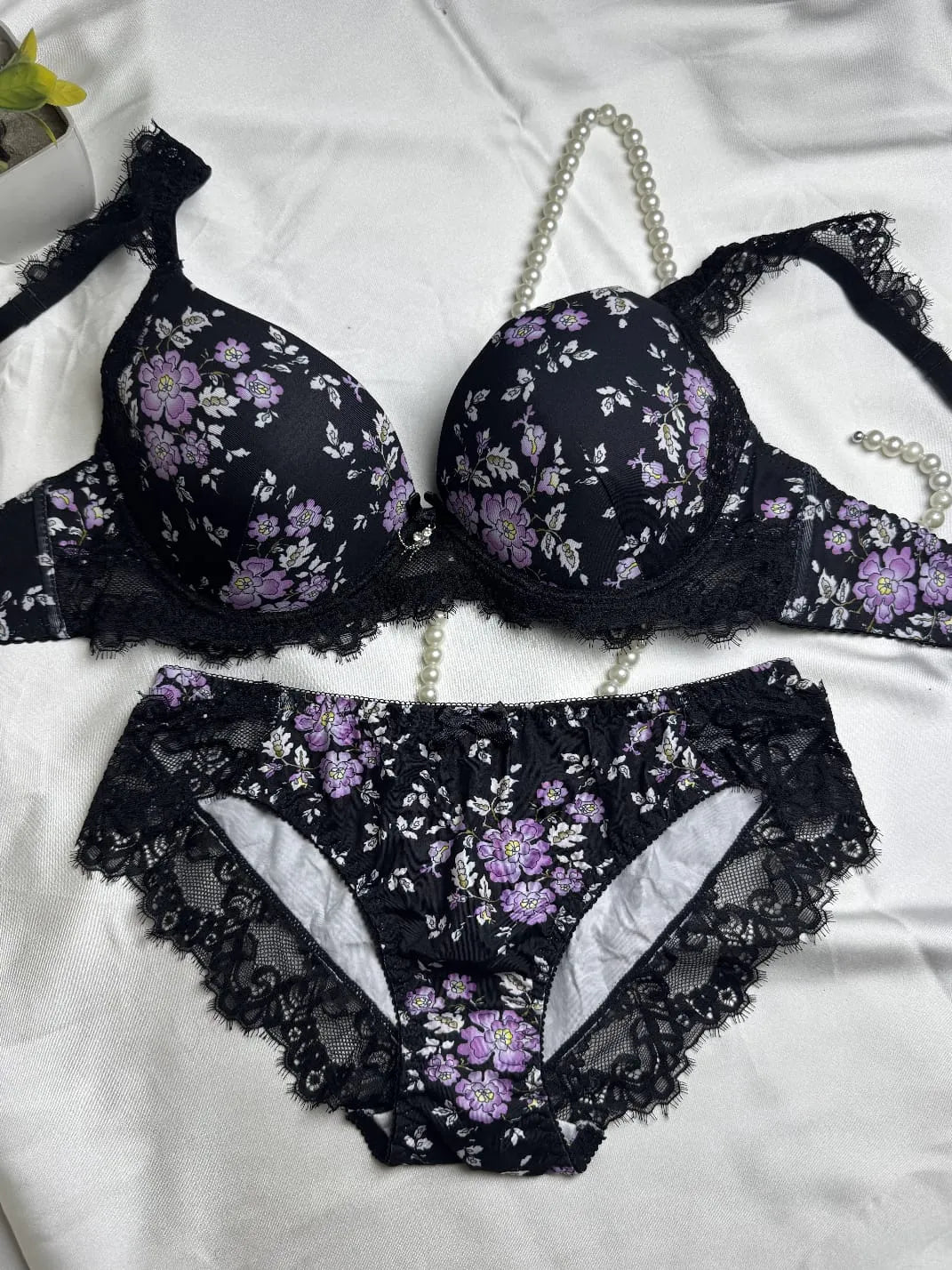 Floral Print Bra & Panty Set