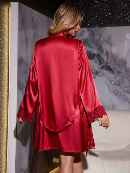 Romance Bloom Silk Nighty (5Pc)