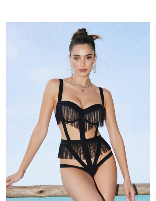 Black Tassel Dreamwear Nighty