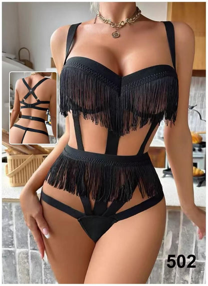 Black Tassel Dreamwear Nighty