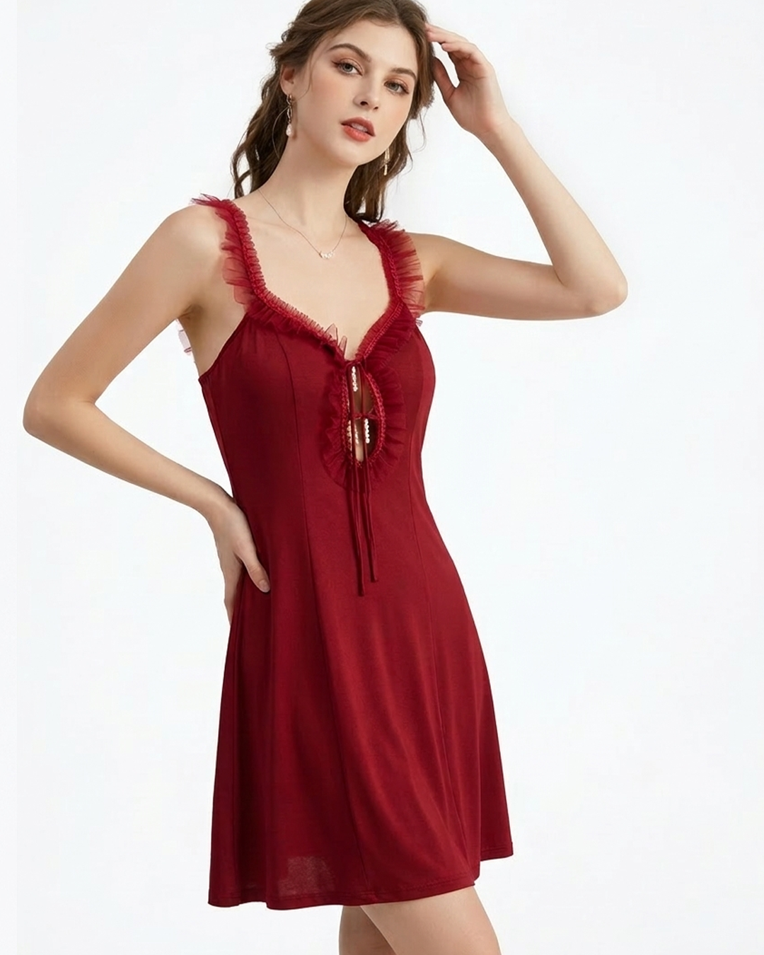 Romantic Laced Silk Nighty